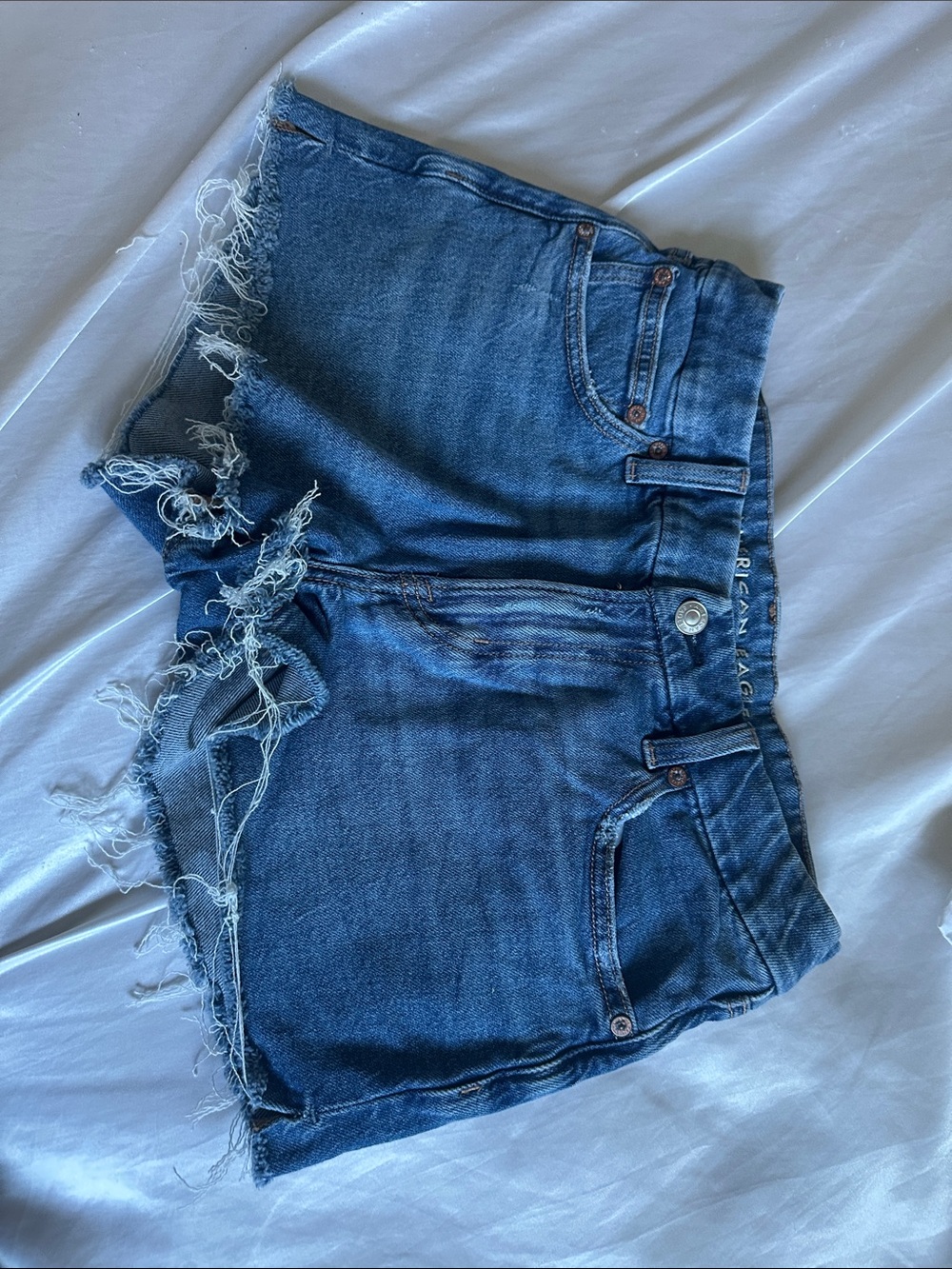American Eagle Outfitters Distressed Dark Blue Denim Cutoff Shorts